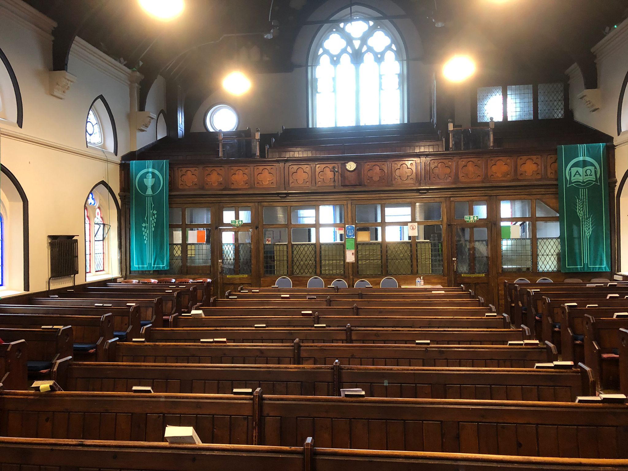 The inside of the Church building.